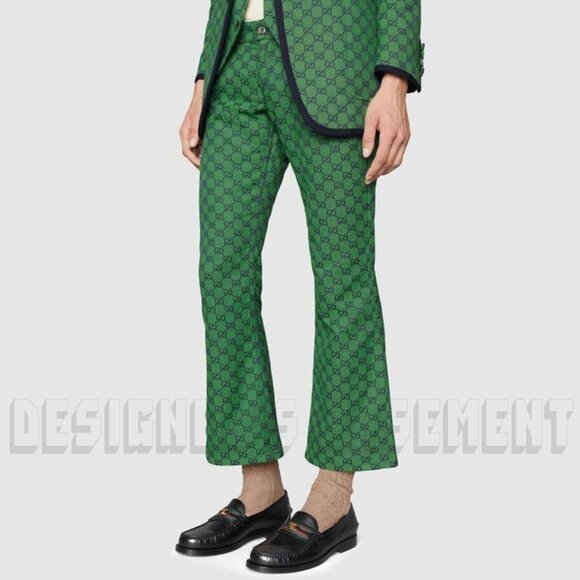 Gucci 13 black KAVEH polished Leather DOUBLE G WEB detail Loafer Shoes NIB - Picture 10 of 13